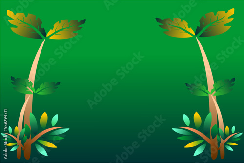 Vector illustration graphic Tropical plant background with space area, perfect for banner and home decoration