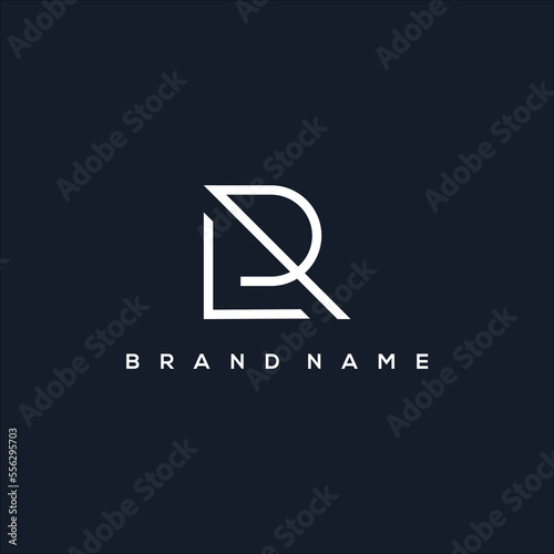 Fotografía LR initial line art logo vector