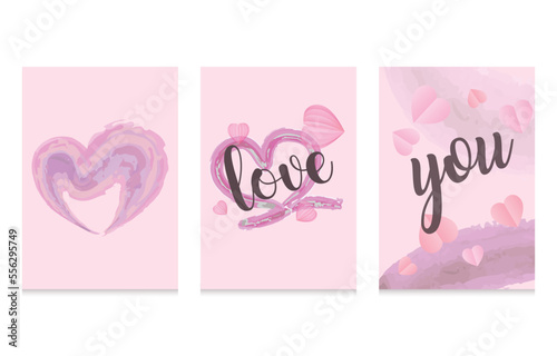 Hand drawn vector illustration valentine frame. love watercolor. Abstract design with doodle lines shapes. Contemporary art wallpaper isolated on white background. minimalist style pastel decoration