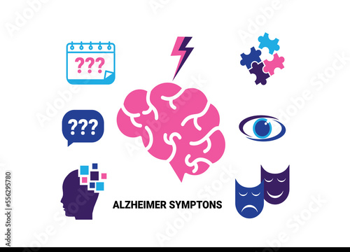 Set of alzheimer s disease symptoms vector 