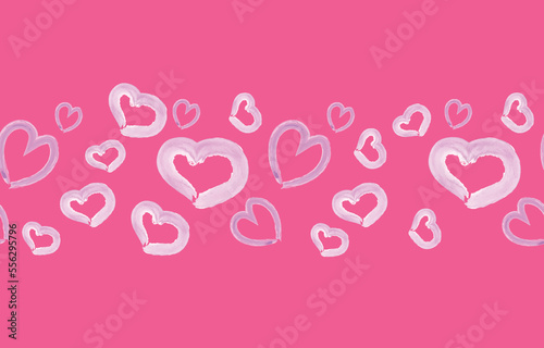 Watercolor heart shaped seamless pattern. Vector Illustration for Valentine and Love. Wallpaper or gift wrapping paper in sweet colors.