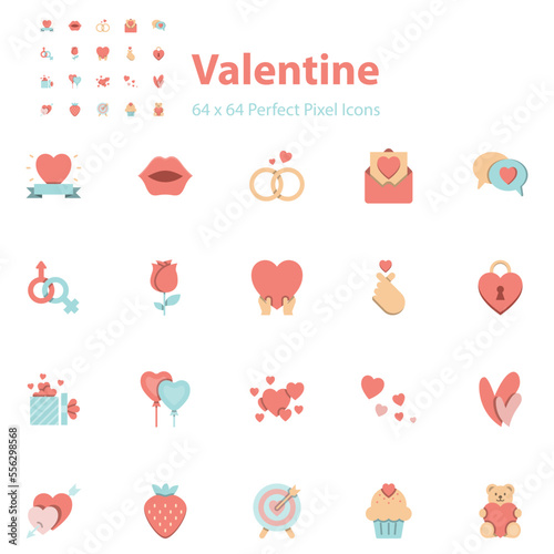 set of valentine icons, love, heart