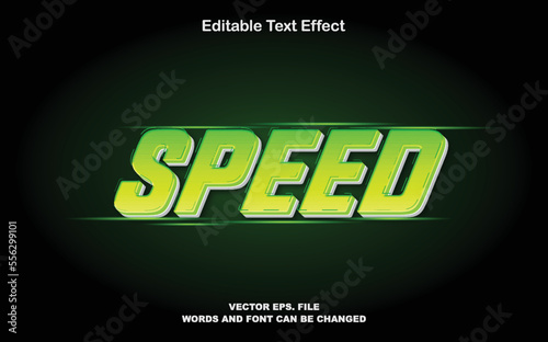 speed 3d text effect. editable text effect premium vectors