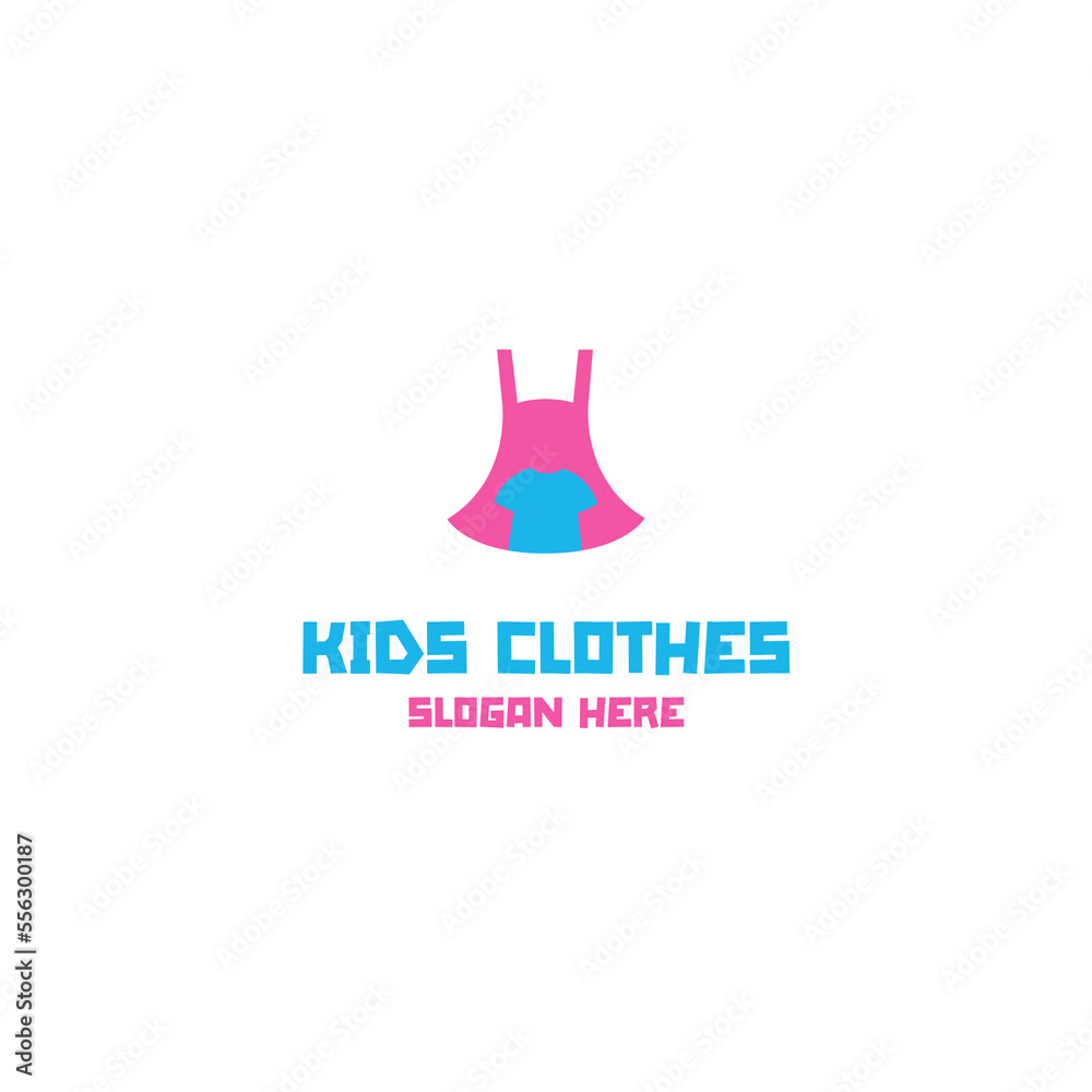 Vector clothes for little boys and girls logo design template illustration Vector clothes for little boys and girls logo design template illustration