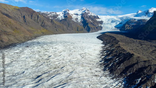 Vatnajokull Glacier in Iceland, Pure blue ice at winter season, Nature landscape.