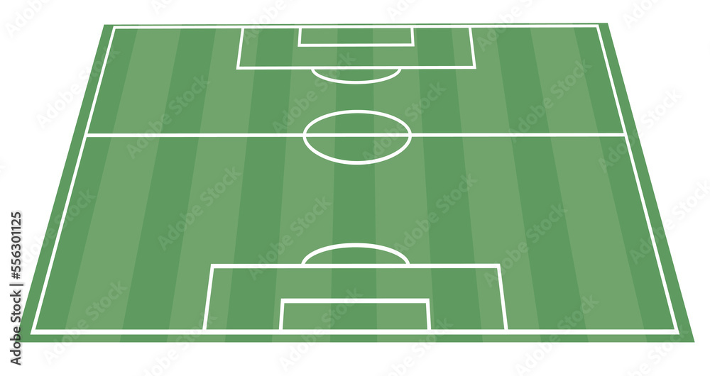 Fototapeta premium Soccer field perspective view. vector illustration