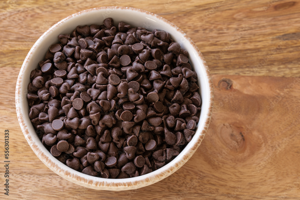 Miniature Chocolate Chips in a Bowl Miniature Chocolate Chips in a Bowl