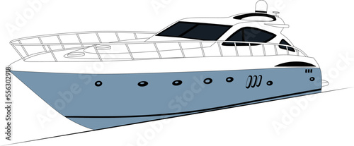 Boat line art illustration in vector form