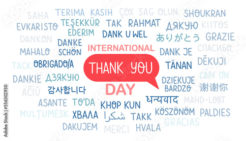 International Thank You Day. January 11. Vector illustration. Holiday poster
