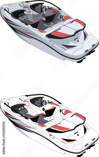 Vector art of a water sports boat on white background © vectorartist99