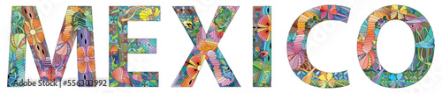 Mexico is a country in the southern portion of North America. Vector decorative zentangle object.