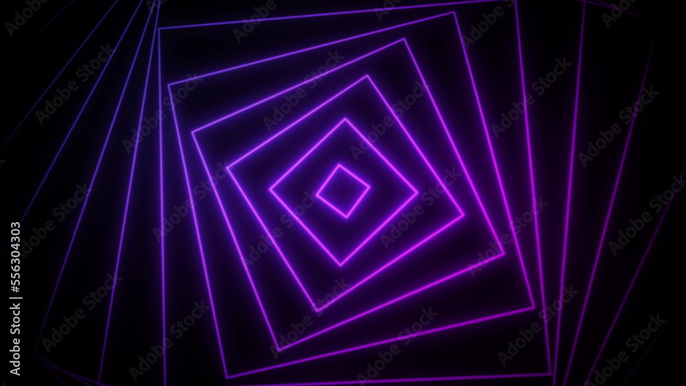 Abstract geometric art, dynamic futuristic background, modern tunnel with neon glow.