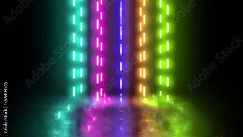 Colorful dashed lines on black 