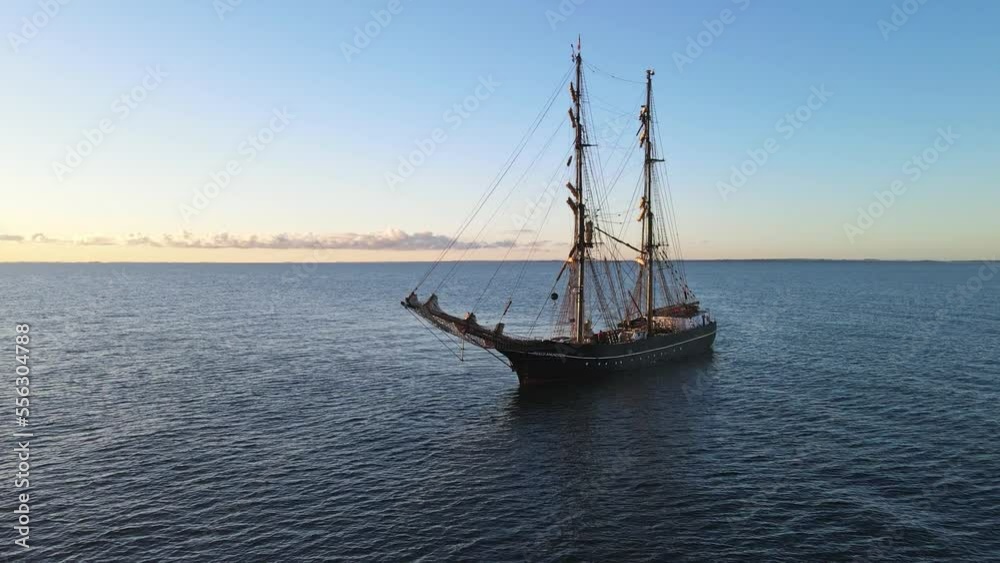 Anchoring Tall Ship at Sunrise Anchoring Tall Ship at Sunrise