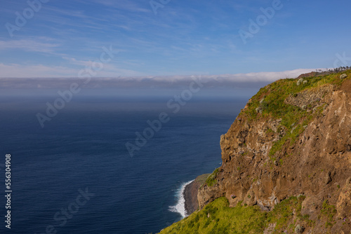 Wonderful green landscape on the beautiful island of Madeira in the Atlantic Ocean.