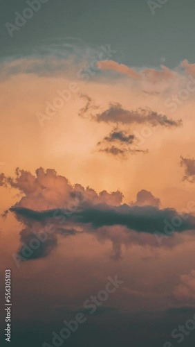 Timelapse of movement of dark blue night heavy clouds 4k footage Vertical video