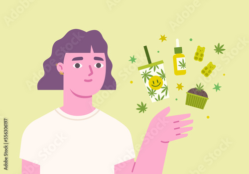 Female present products with cannabis and cbd