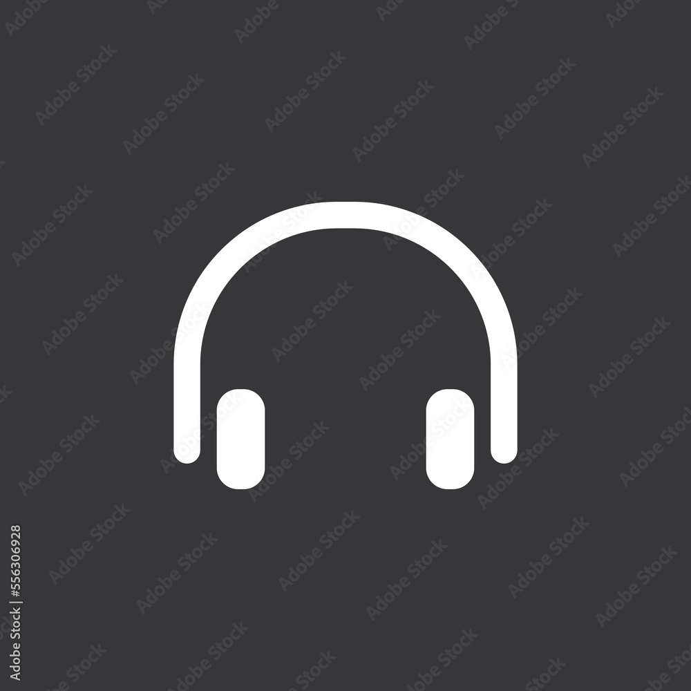 Headphones icon on grey background Headphones icon on grey background
