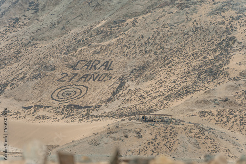 archaeological site of the Caral civilization in Peru in the Supe valley, declared a Humanity Cultural Heritage site by UNESCO photo