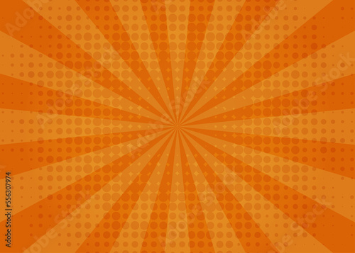 comic orange background.