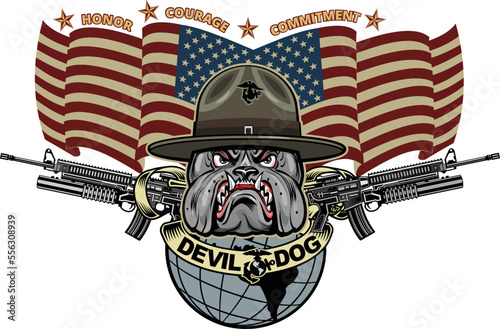 military Bulldog marine corps devil dog