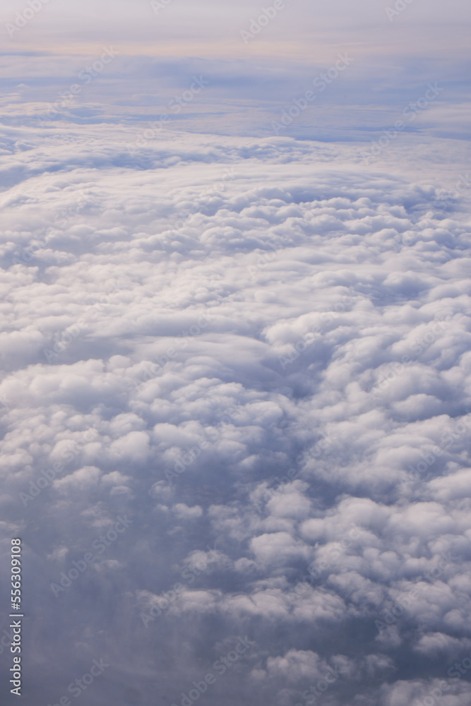 Beautiful cloud, blue sky at sunset. Air travel, adventure. Poster Beautiful cloud, blue sky at sunset. Air travel, adventure. Poster