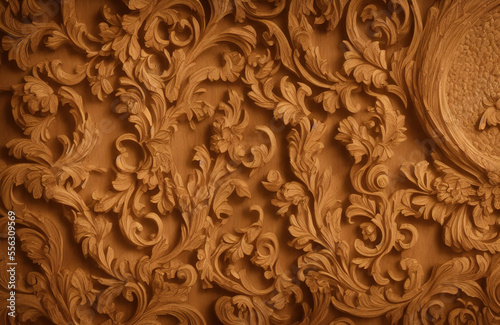 Lively Ash - Wooden texture with intricate carving and detailing
