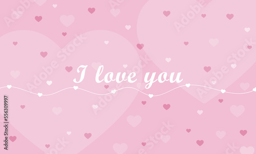 Tender pink love card with hearts