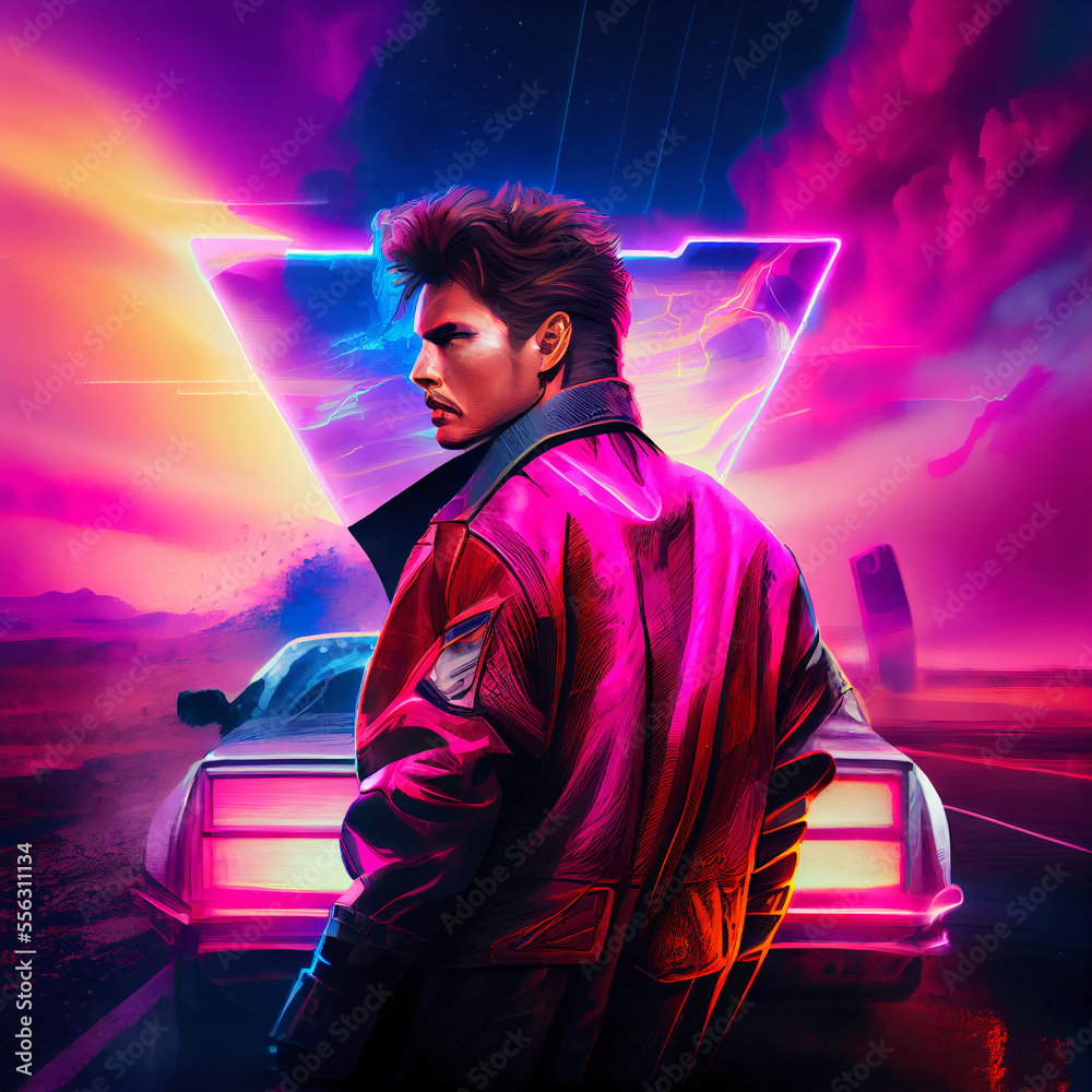 Synthwave Music Album Cover Artwork Stock Illustration Adobe Stock