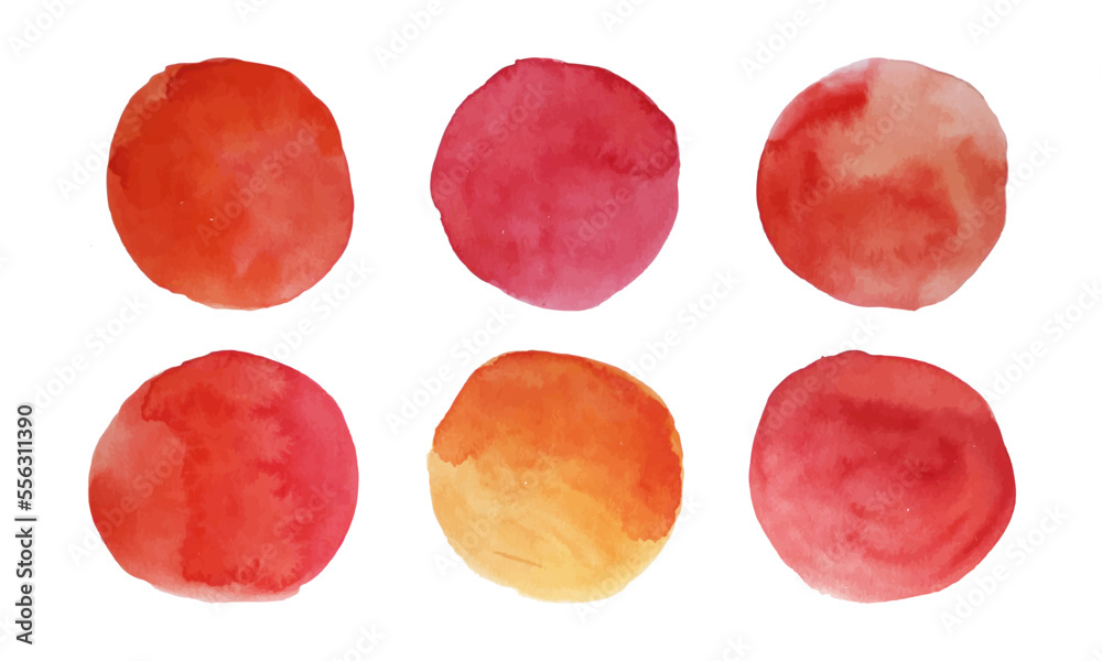 Fototapeta premium Vector Orange Watercolor circles for design