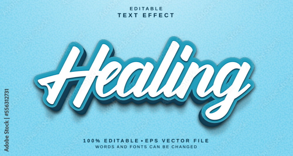 Editable text style effect - Healing text style theme. - obrazy, fototapety, plakaty 