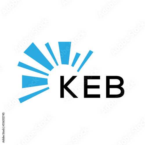 KEB letter logo. KEB blue image on white background and black letter. KEB technology  Monogram logo design for entrepreneur and business. KEB best icon.
