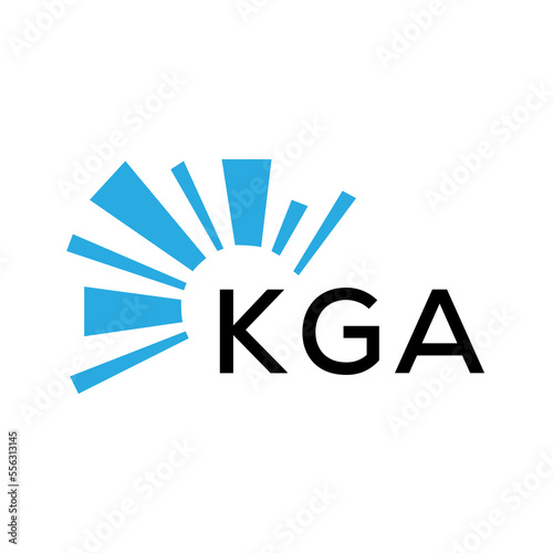 KGA letter logo. KGA blue image on white background and black letter. KGA technology  Monogram logo design for entrepreneur and business. KGA best icon.
 photo