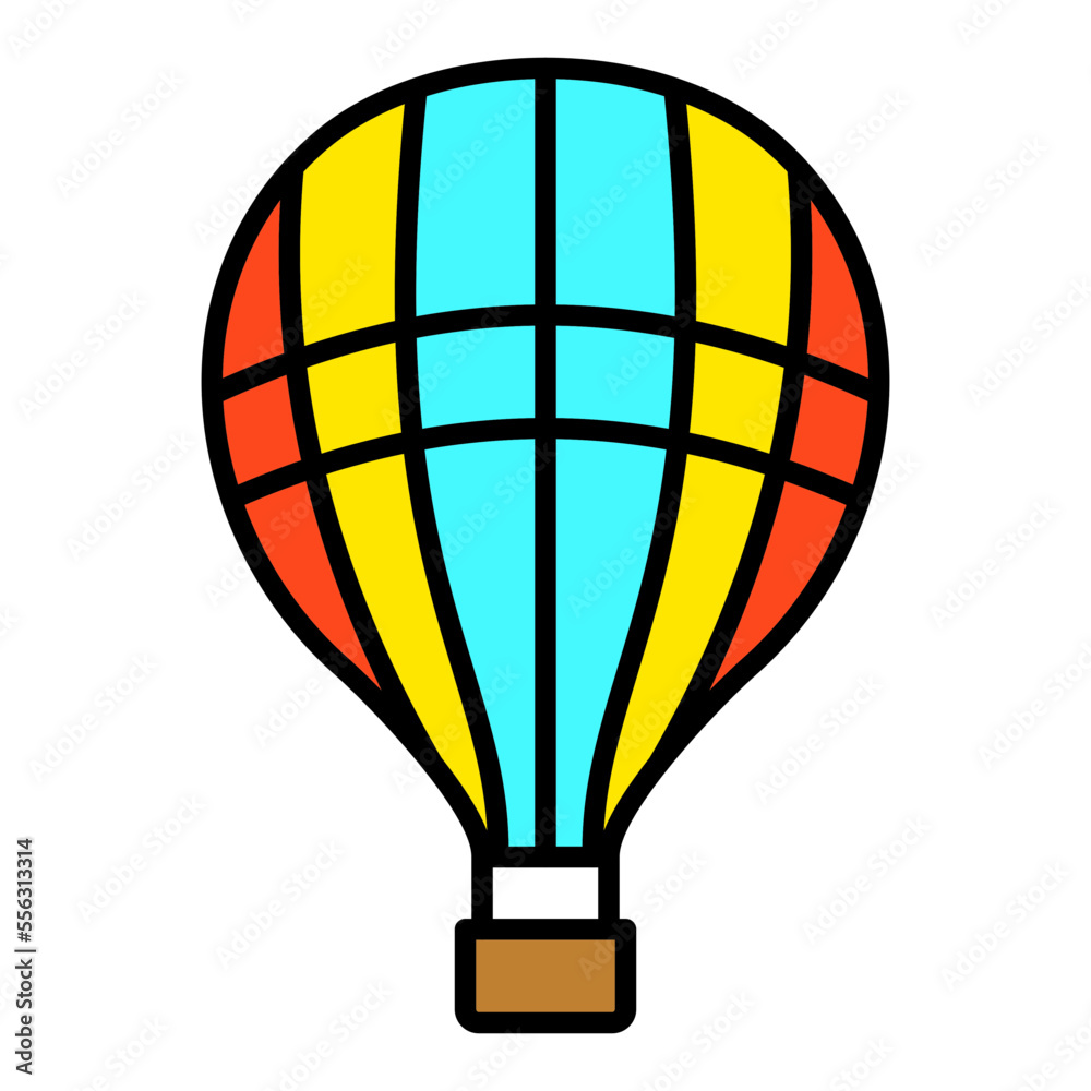 Fototapeta premium Hot Air Balloon Filled Line Icon