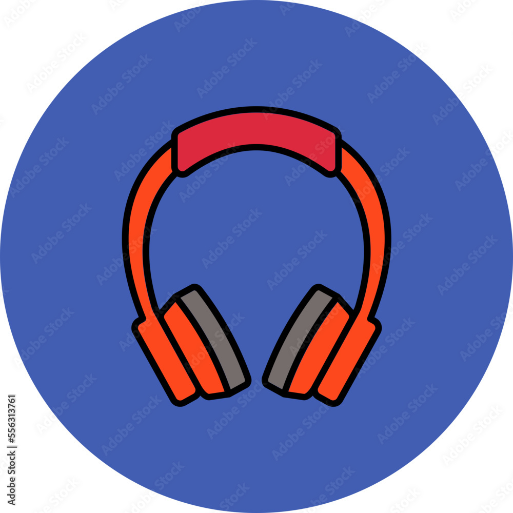 Headphones Multicolor Circle Filled Line Icon Headphones Multicolor Circle Filled Line Icon