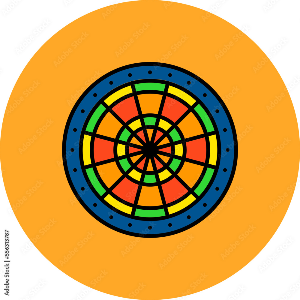 Dart Board Multicolor Circle Filled Line Icon Dart Board Multicolor Circle Filled Line Icon