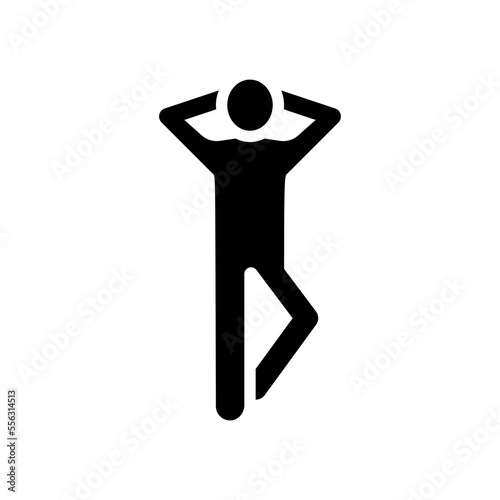 relax man silhouette glyph icon vector. relax man silhouette sign. isolated symbol illustration