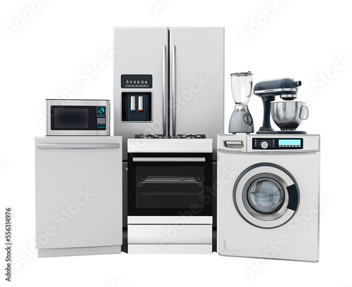 Household equipments on transparent background.