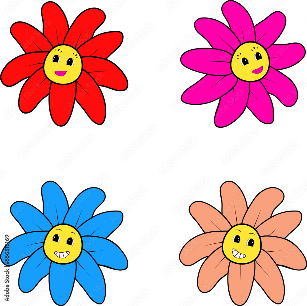 daisies with a face in the style of the 2000s daisies with a face in the style of the 2000s
