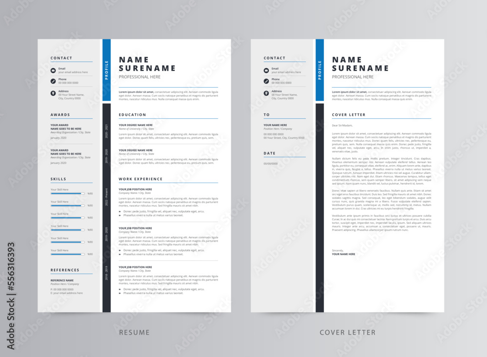 Resume Template, Professional Modern Resume Template, CV Template Stock ...
