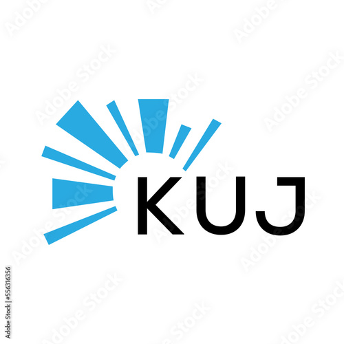 KUJ letter logo. KUJ blue image on white background and black letter. KUJ technology  Monogram logo design for entrepreneur and business. KUJ best icon.
 photo