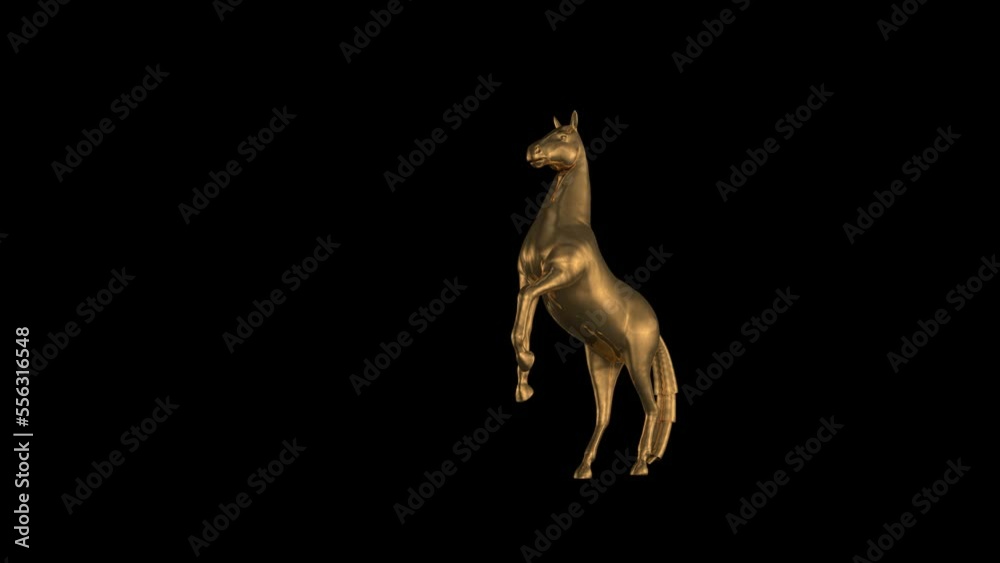 Gold Horse Transparent Alpha Animation Gold Horse Transparent Alpha Animation