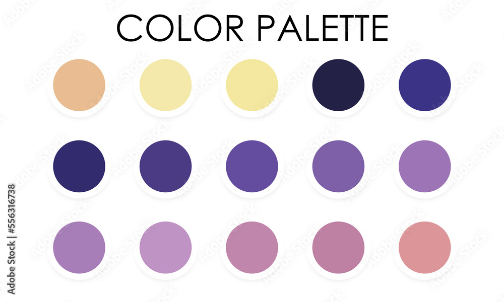 Trendy color palette for design. Color templates. Vector