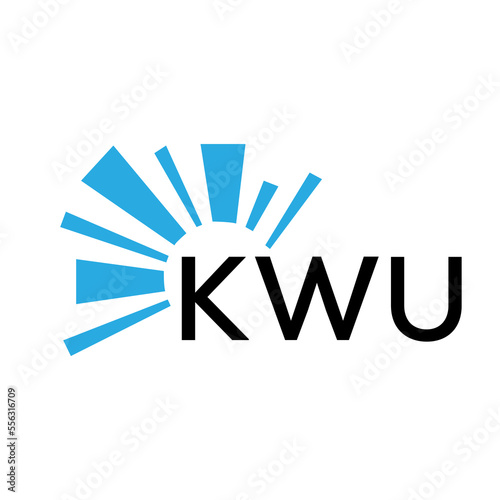 KWU letter logo. KWU blue image on white background and black letter. KWU technology  Monogram logo design for entrepreneur and business. KWU best icon.
 photo