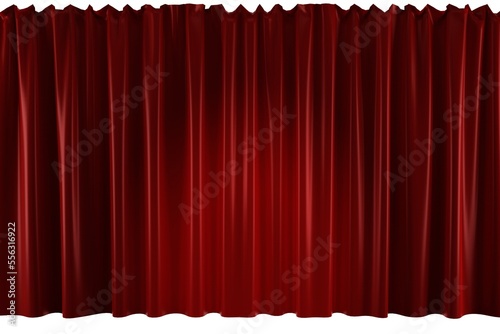 texture background of a closed red velvet curtain with a spotlight 3d render 