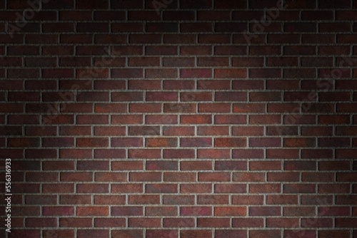 red brick wall texture background under spotlights 3d render