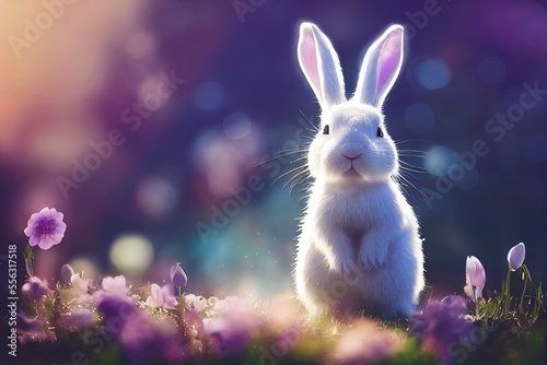 Cute Easter Bunny in a Fiel...