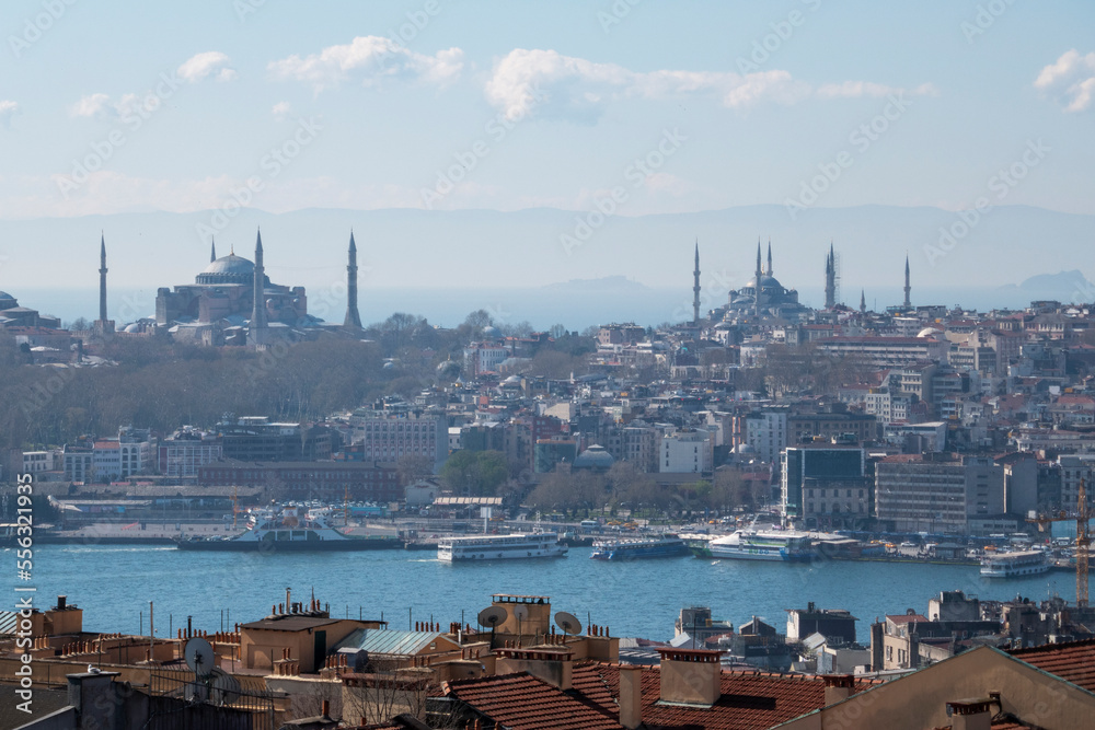   Historical peninsula from Beyoglu , Istanbul, Turkey