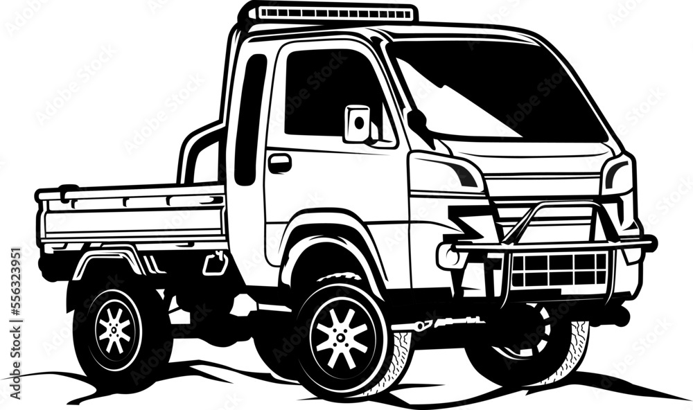 mini truck logo icon vector - obrazy, fototapety, plakaty 