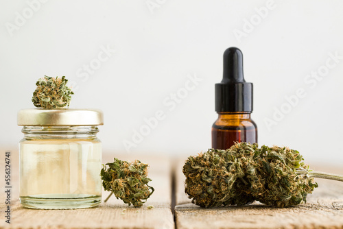 Fototapeta Naklejka Na Ścianę i Meble -  Medical marijuana cannabis cbd oil